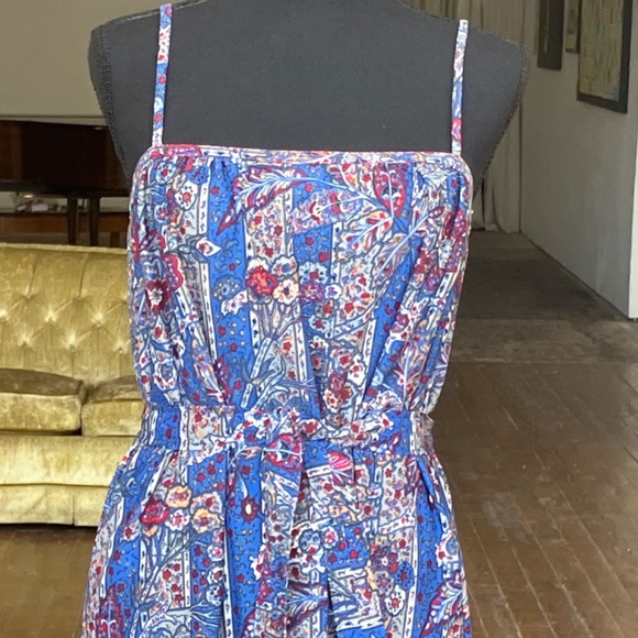 Blue, white and red vintage handmade floral, dress and jacket set - Picture 10 of 12